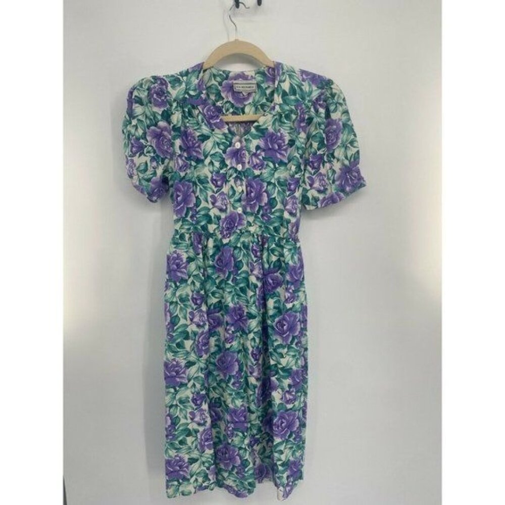 Vintage Womens Dress 90s ED Michaels Size 9-10 FloRAL